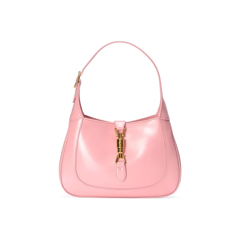 GUCCI Jackie 1961 Leather Crescent Shoulder Bag Shoulder Bag Small Size Women's Light Pink-1