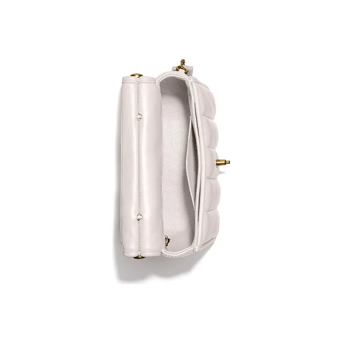 COACH Willis Sheepskin Shoulder Bag Crossbody Bag Handbag Small Size Women's Pink White-3
