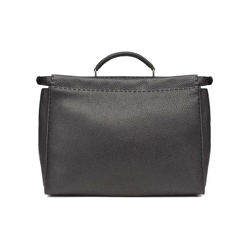 FENDI Peekaboo Cow Leather Tote Bag Shopping Bag Briefcase Handbag Regular Men's Black-3