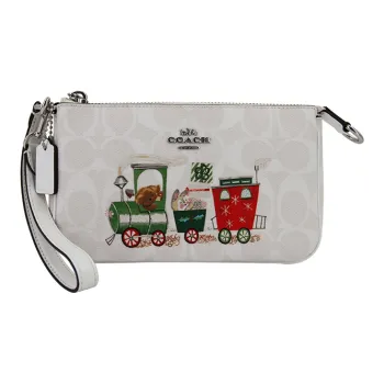 COACH Nolita Canvas With Leather Mahjong Bag Shoulder Bag Clutch Regular Women's White