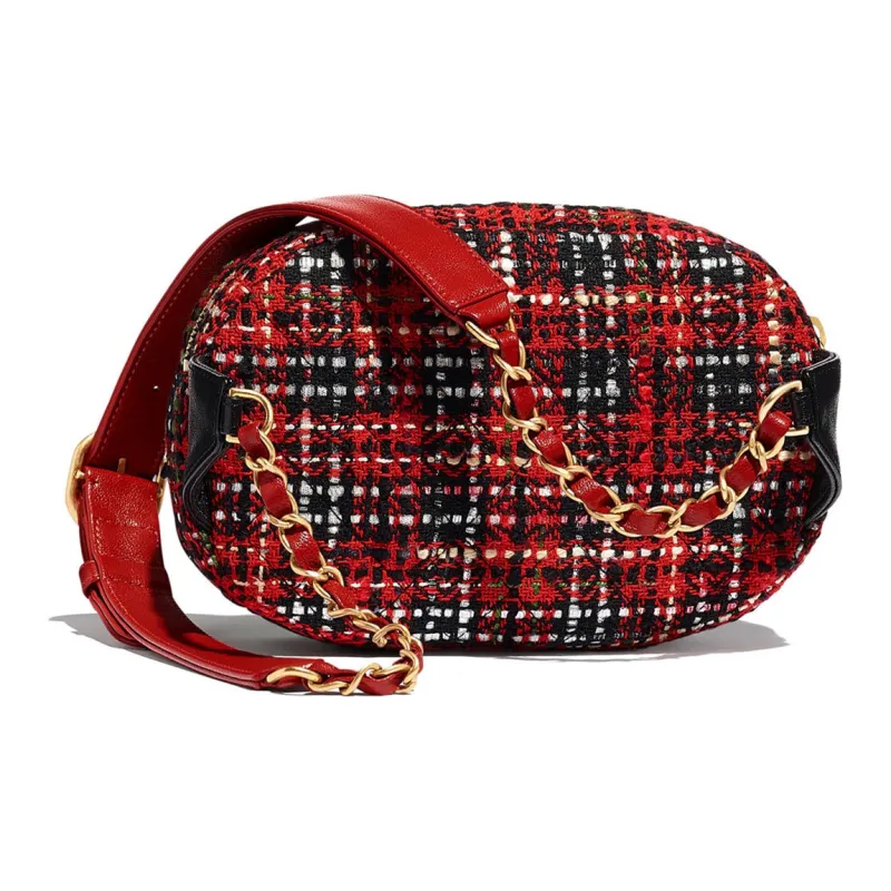 CHANEL Tweed Lambskin One Shoulder Crossbody Fanny Pack Women's Multicolor-2
