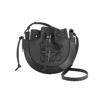 LOEWE Anagram Cow Leather Frisbee Bag Crossbody Bag Shoulder Bag Women's Black
