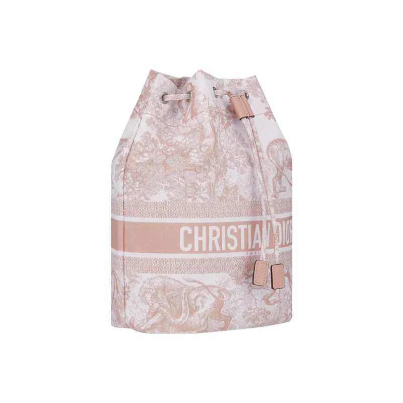 DIOR Travel Fabric Clutch Women's Pink-2