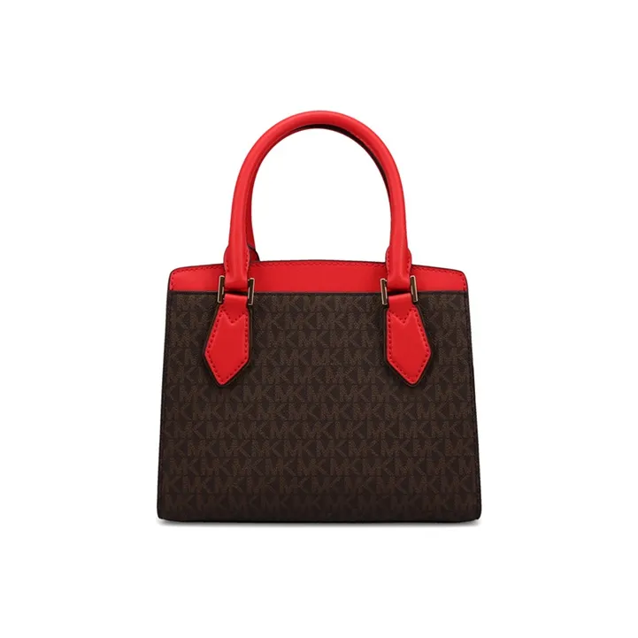 MICHAEL KORS Mott Leather Patchwork With PVC Shoulder Bag, Crossbody Bag, Handbag Women's Brown-0