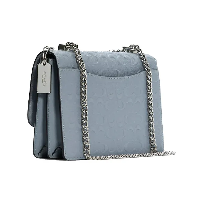 COACH Klare Cow Leather Trunk Bag Messenger Bag Crossbody Bag Small Size Women's 1Haze Blue Multicolor With Muted Tones-1