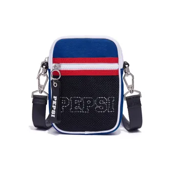 Pepsi Nylon Crossbody Bag Large Size Unisex Blue White