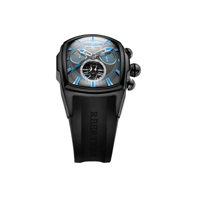 REEF TIGER Aurora Collection Tank II Automatic Mechanical Movement Watch Men's Watches Blue Dial-2