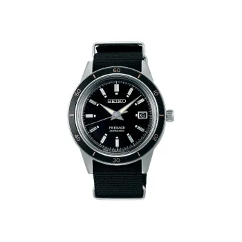 SEIKO Presage Series Mechanical Movement Nylon Strap Watch Men's Watches Black Dial SARY197