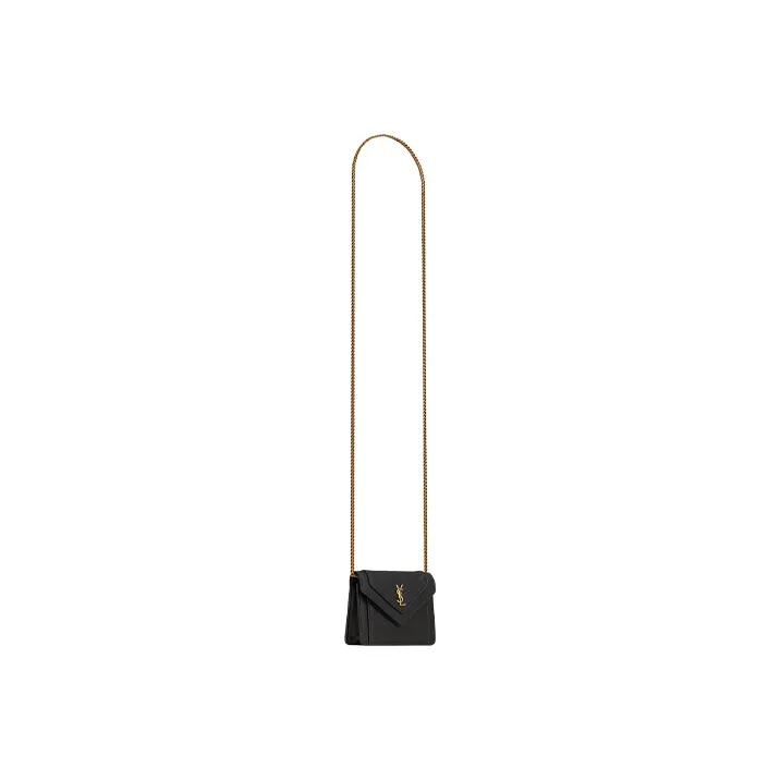 SAINT LAURENT Lambskin Chain Bag, Crossbody Bag, Shoulder Bag Women's Black-7
