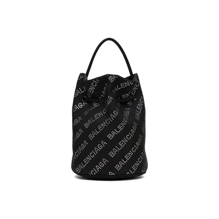 Balenciaga Fabric Bucket Bag, Handbag, Crossbody Bag Women's Black-0