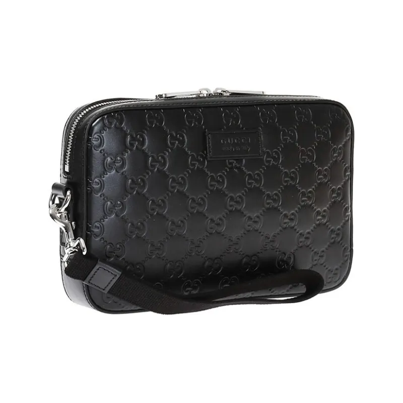 GUCCI Cow Leather Wallet Coin Purse Clutch Men's Black-1