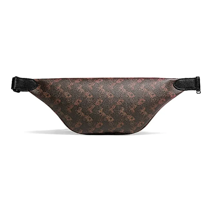 COACH Charter Canvas With Leather Sling Bag Fanny Pack Large Size Men's Brown & Blue-2