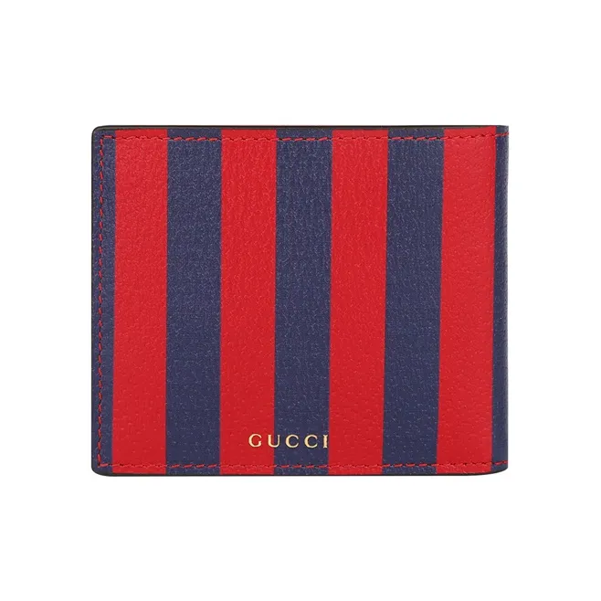GUCCI Leather Wallet Regular Men's Red/Blue-2