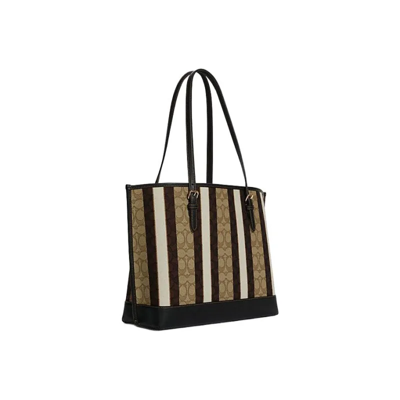 COACH Mollie Canvas With Cow Leather Tote Bag, Shopping Bag, Crossbody Handbag, Shoulder Bag Large Size Women's-1