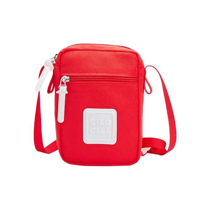 CILOCALA Nylon Fabric Crossbody Bag Square Bag Shoulder Bag Regular Unisex Red Candy Color-7
