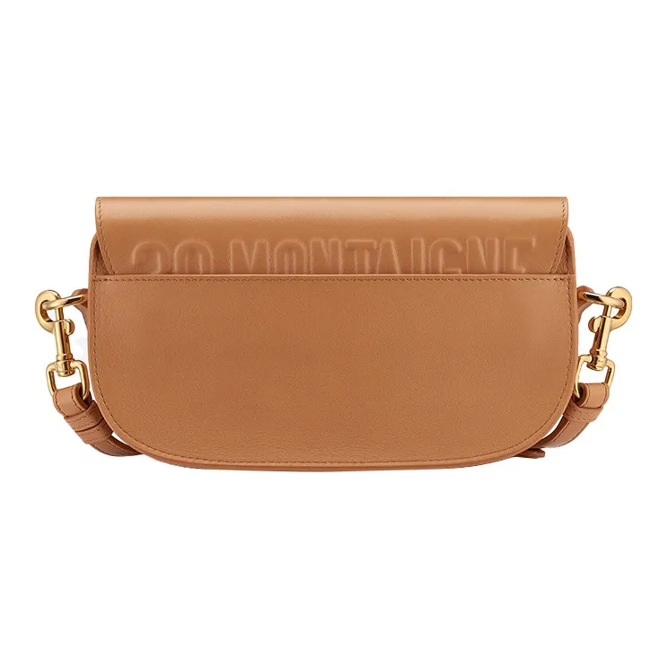 DIOR Bobby Smooth Finish Cow Leather Crescent Bag One Shoulder Handbag Crossbody Bag Women's Deep Nude/Caramel-2