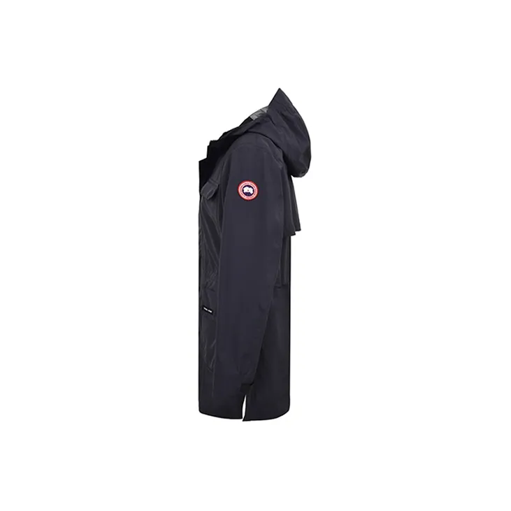 Canada Goose Harbour Series FW21 Solid Color Hooded Thickened Mid-Length Down Jacket Men's Polar Blue-1