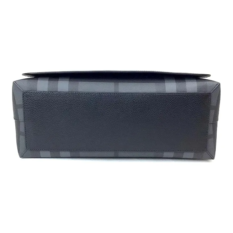 Burberry Cow Leather Trim Messenger Bag, Crossbody Bag, Shoulder Bag Men's Dark Gray Blue-5