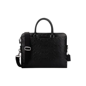COACH Beckett Leather Portable Crossbody Laptop Bag Briefcase Large Size Men's Black