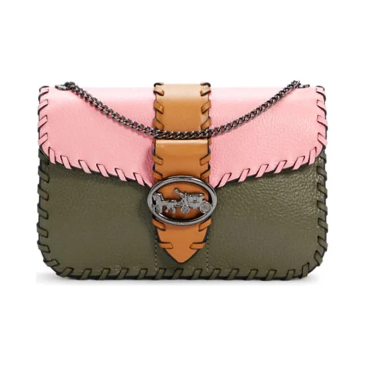 COACH Georgie Leather Crossbody Bag, Shoulder Bag Small Size Women's Pink & Jasper-0