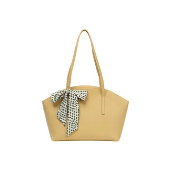 MISS MUSI Cow Leather Handbag Dome Bag Tote Tote Bag Shopping Bag Shoulder Bag Women's Ecru/Milk Tea Gray/Cassava