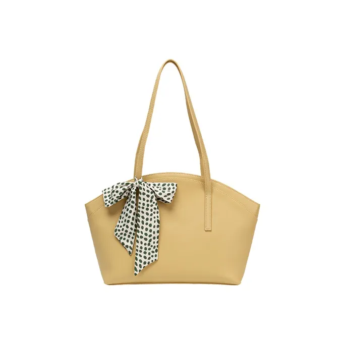 MISS MUSI Cow Leather Handbag Dome Bag Tote Tote Bag Shopping Bag Shoulder Bag Women's Ecru/Milk Tea Gray/Cassava-3