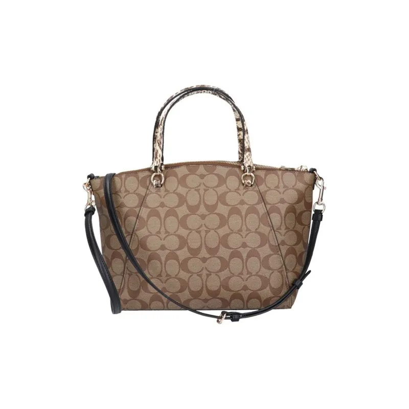 COACH Canvas With Leather Canvas Bag Totes Tote Bag Dumpling Bag One Shoulder Handbags Large Size Women's Brown-2