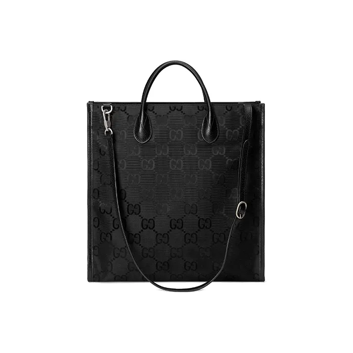GUCCI Off The Grid Nylon And Leather Tote Bag Shopping Bag Portable Crossbody Bag Shoulder Bag Men's Black-1