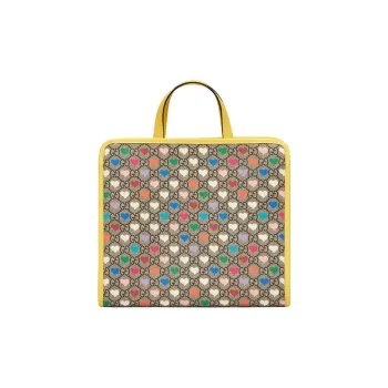 GUCCI Nylon Fabric Tote Bag, Shopping Bag, Handbag, Kids' Bag Kids' Ebony/Yellow/Candy