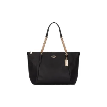 COACH Ava Cow Leather Tote One Shoulder Handbag Large Size Women's Black