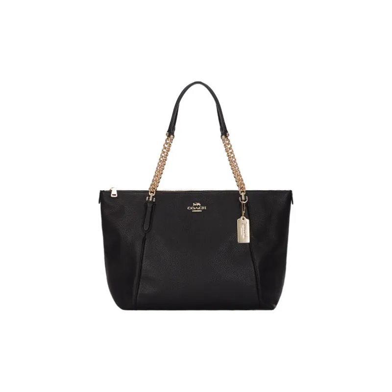 COACH Ava Cow Leather Tote One Shoulder Handbag Large Size Women's Black-0
