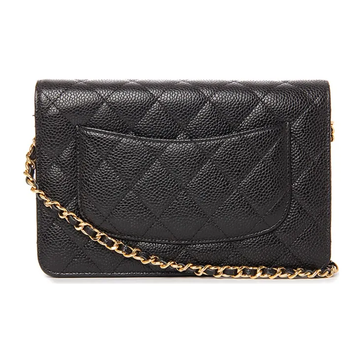 CHANEL WOC Litchi Grain Cow Leather Crossbody Bag, Shoulder Bag Women's Black-1
