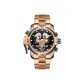 RGA3503-Rose Gold Case Black Dial Gold Steel Band