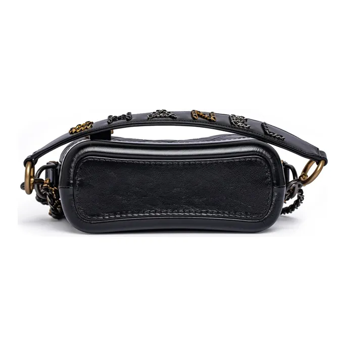 CHANEL Gabrielle Calfskin Backpack, Handbag, Shoulder Bag, Crossbody Bag Women's Black & Gold-3