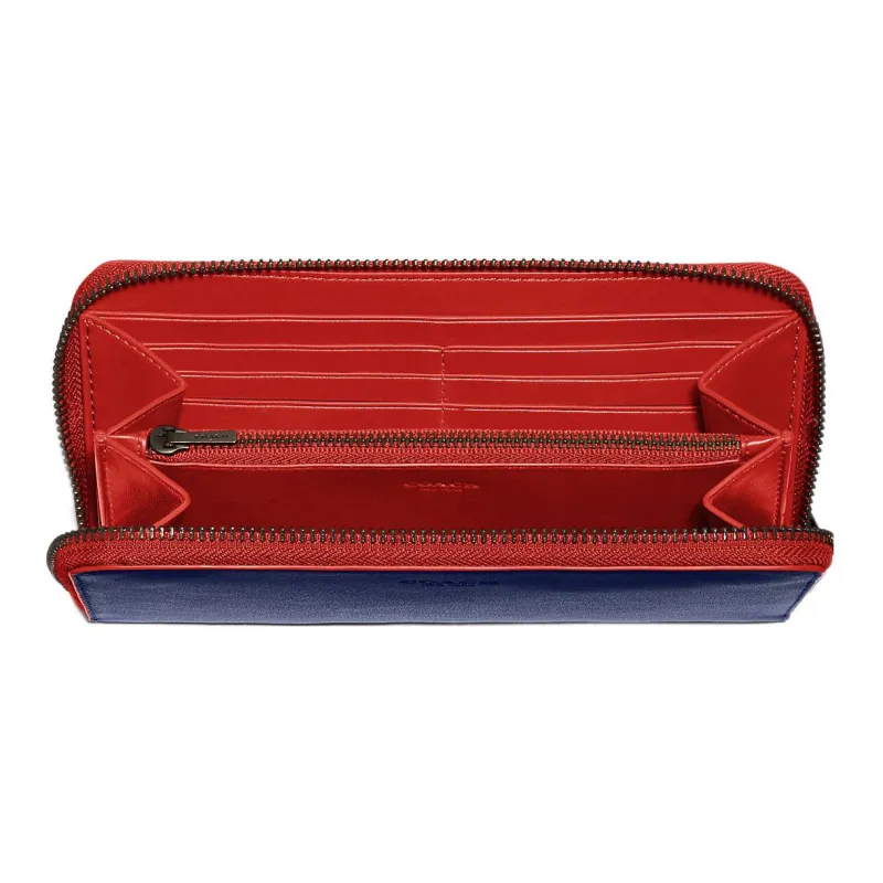 COACH Accordion Wallet Leather Wallet Men's Royal Blue-1