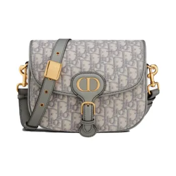 DIOR Bobby Canvas Shoulder Bag Crossbody Bag Women's Gray