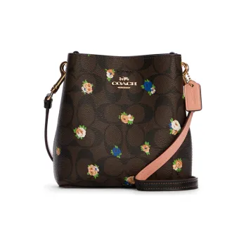 COACH Mini Town Bucket Bag Rose Print