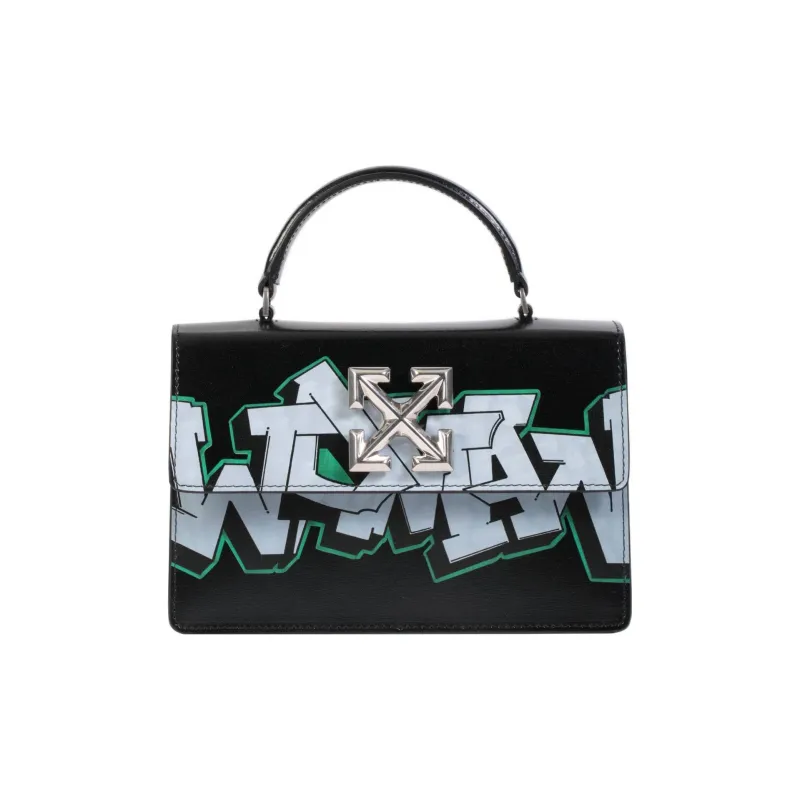 OFF-WHITE Leather Crossbody One Shoulder Handbags Women's Black-1