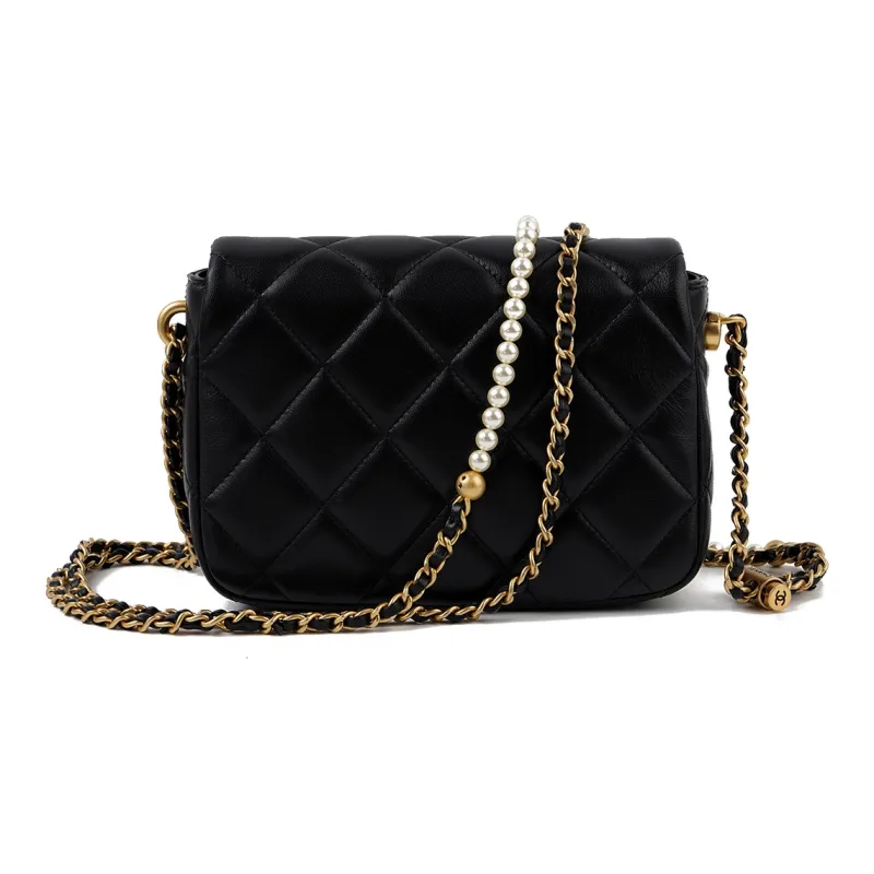 CHANEL Classic Flap CF21K Winter Sheepskin Shoulder Bag, Crossbody Bag Women's Black-2
