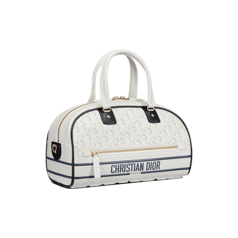 DIOR VibeOBLIQUE Rubber Bowling Bag Shoulder Bag Crossbody Bag Handbags Medium Size Women's White-2