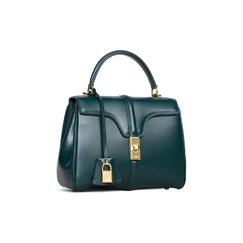 CELINE 16 Cow Leather Handbag Women's Amazon Green-1