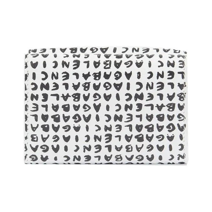 Balenciaga Cash Cow Leather Wallet Mini Men's Black White-1