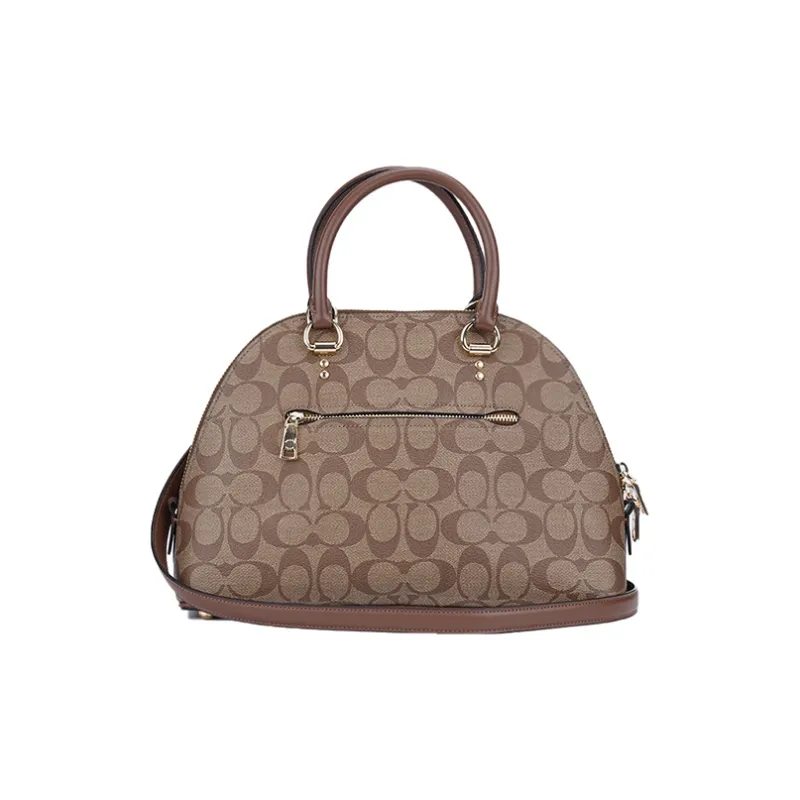 COACH Katy Leather Dome Bag Shoulder Bag Crossbody Bag Handbag Large Size Women's Brown-2