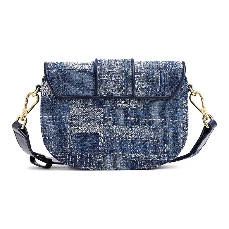 FION Fabric Shoulder Bag, Saddle Bag, Crossbody Bag Regular Women's Dark Blue-2