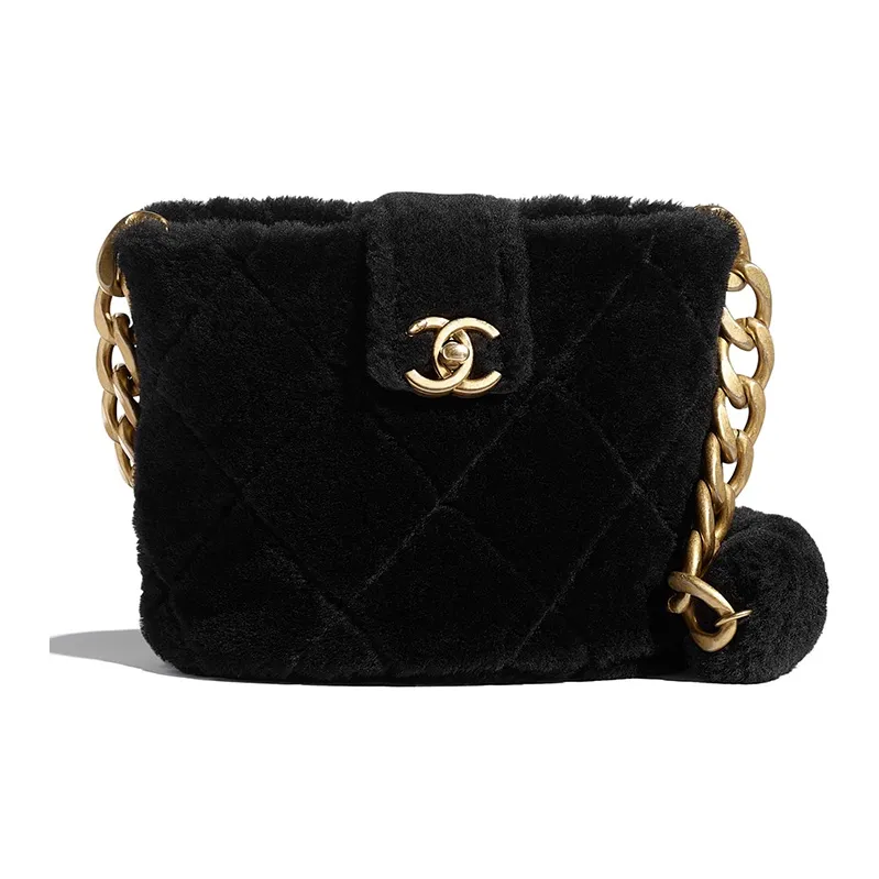 CHANEL Lambskin Bucket Bag, Shoulder Bag, Crossbody Bag, Handbag Women's Black-0