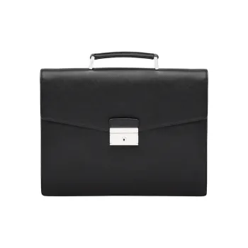 PRADA Saffiano Leather Briefcases Handbags Men's Black