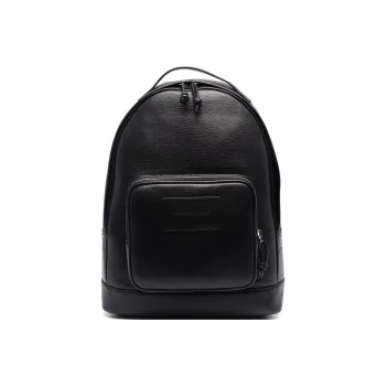 EMPORIO ARMANI Cow Leather Backpack Large Size Men's Black