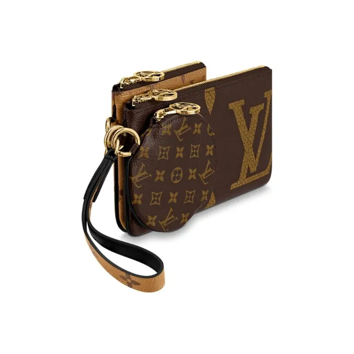 LOUIS VUITTON Trio Pouch Monogram Giant/Reverse/Mini Brown-2