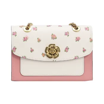 COACH Parker Multicolor Cow Leather Messenger Bag, Shoulder Bag, Crossbody Bag Women's Pink, White & Multicolor