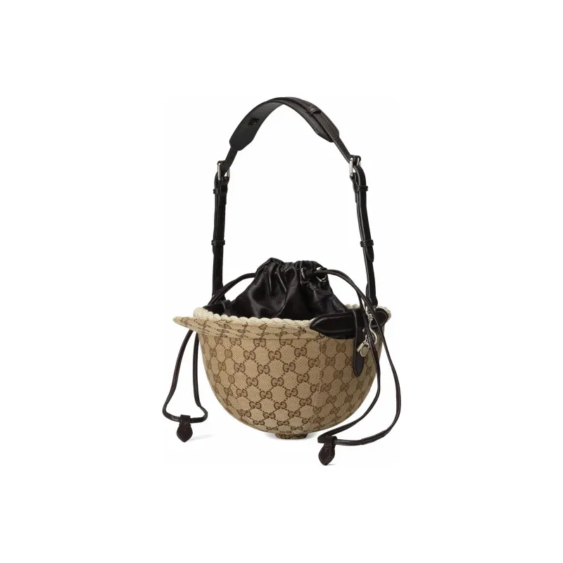 GUCCI Leather Bucket Bags Handbags Shoulder Bags Small Size Women's Ebony/Black-0